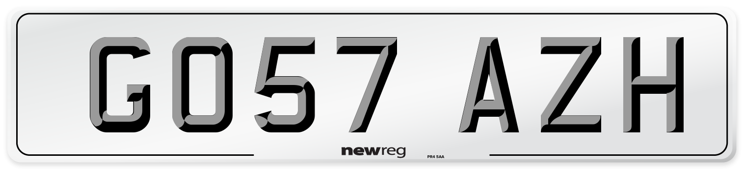 GO57 AZH Number Plate from New Reg
